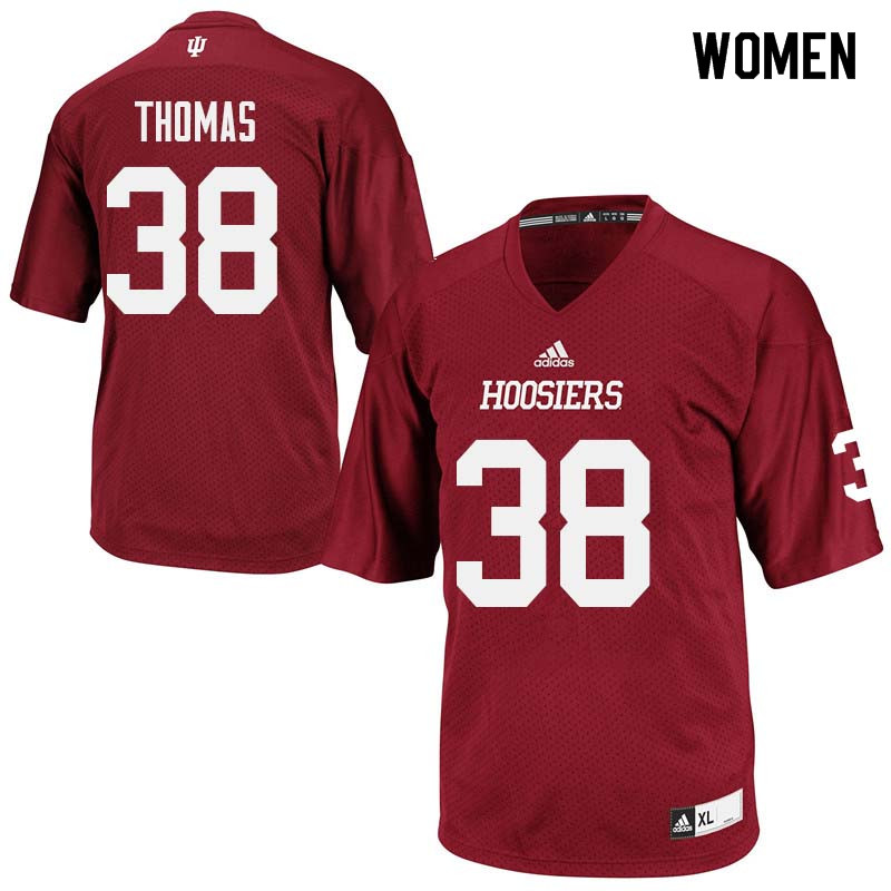 Women #38 Connor Thomas Indiana Hoosiers College Football Jerseys Sale-Crimson